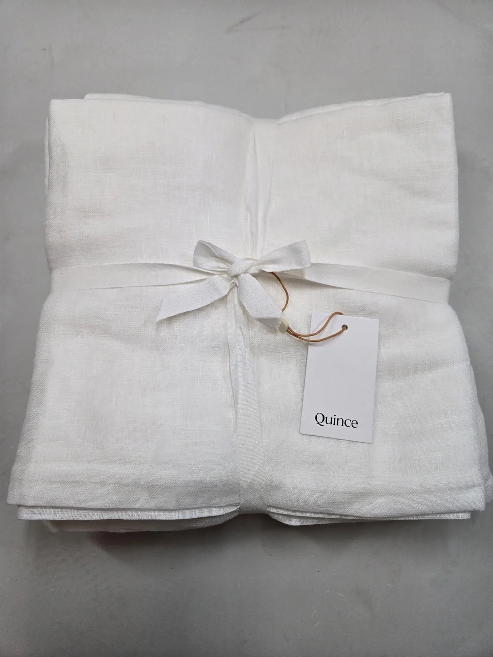 NWT QUINCE Set Of 4 48x96 European Linen Sheer Curtains White 0307